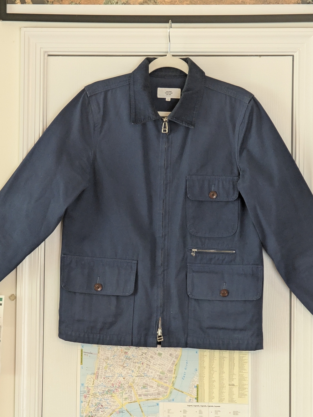 Men's Navy Utility Zip Chore Coat Jacket